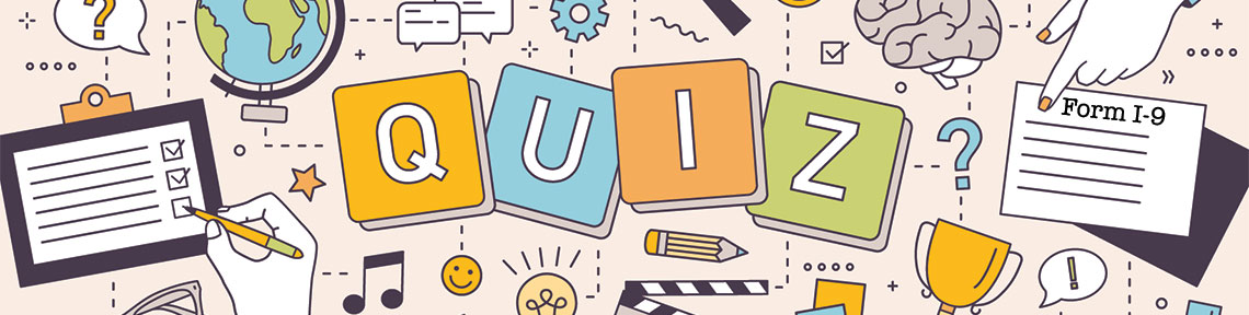 Illustratiion with "quiz" and other quiz related icons