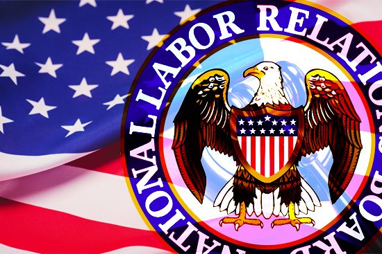 NLRB logo with American Flag in background