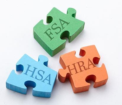 3 puzzle colorful puzzle pieces labeled with FSA, HSA and HR