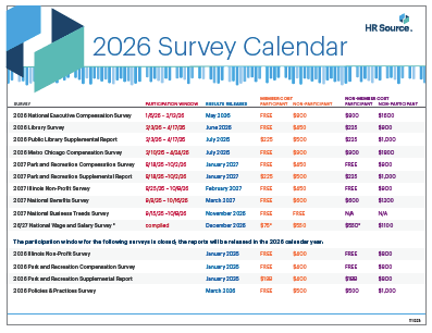2026 Survey Calendar