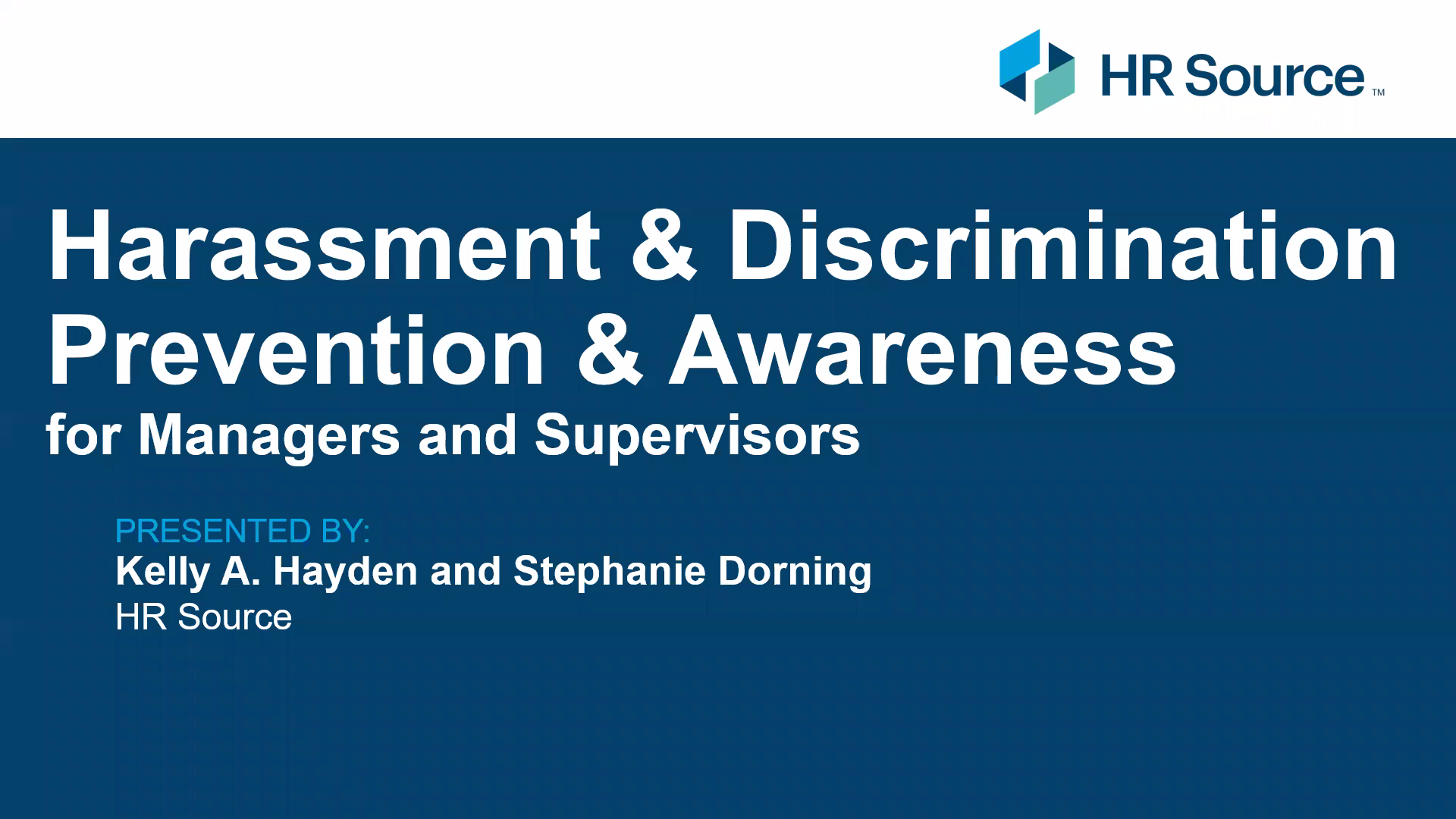 Harassment Prevention Training for Managers