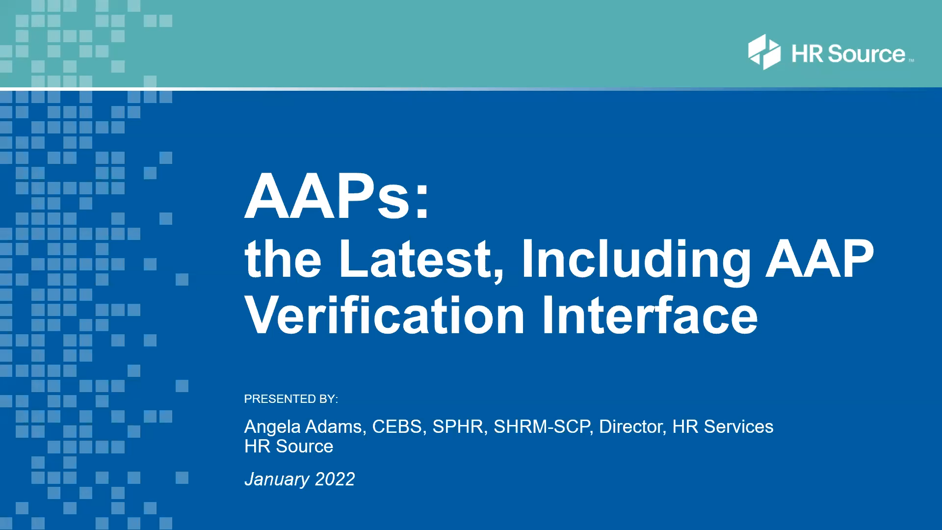 AAPs: the Latest, Including AAP Verification Interface