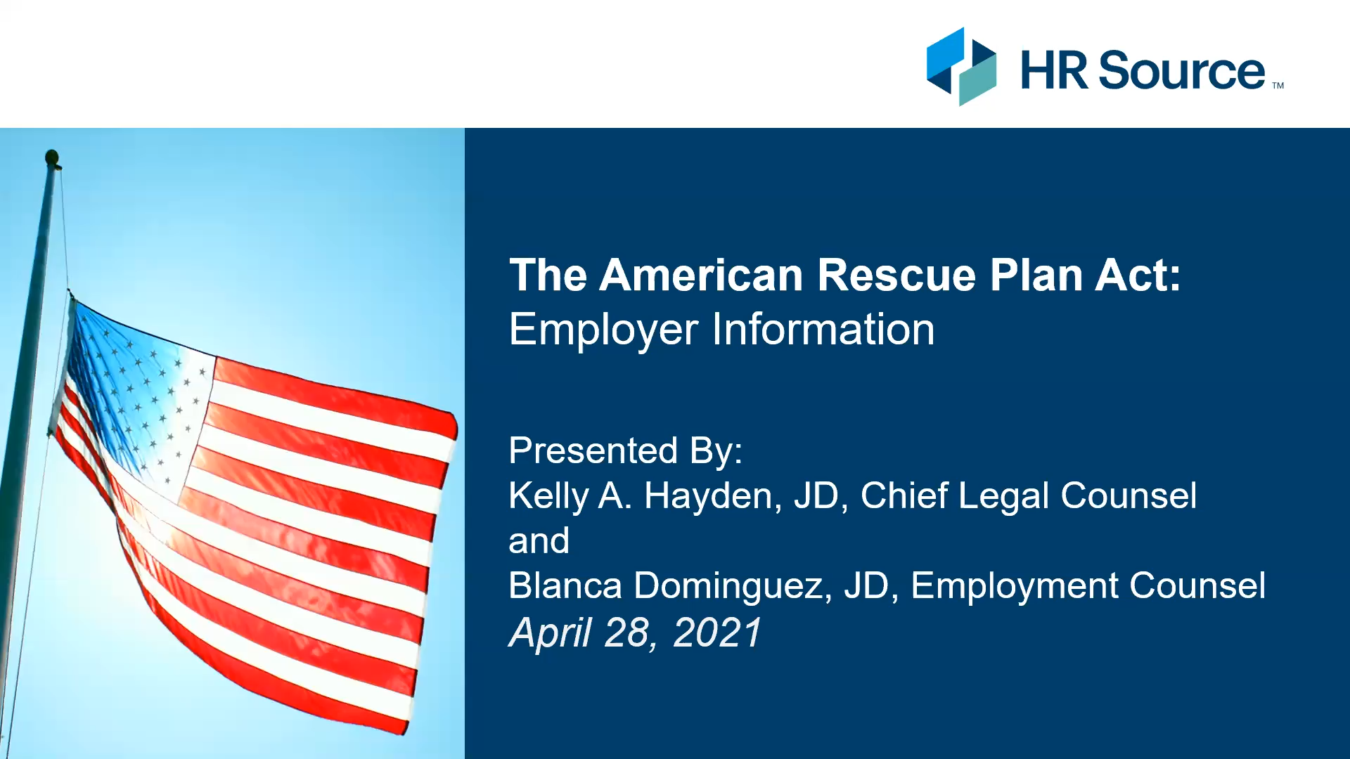 The American Rescue Plan Act: Employer Information